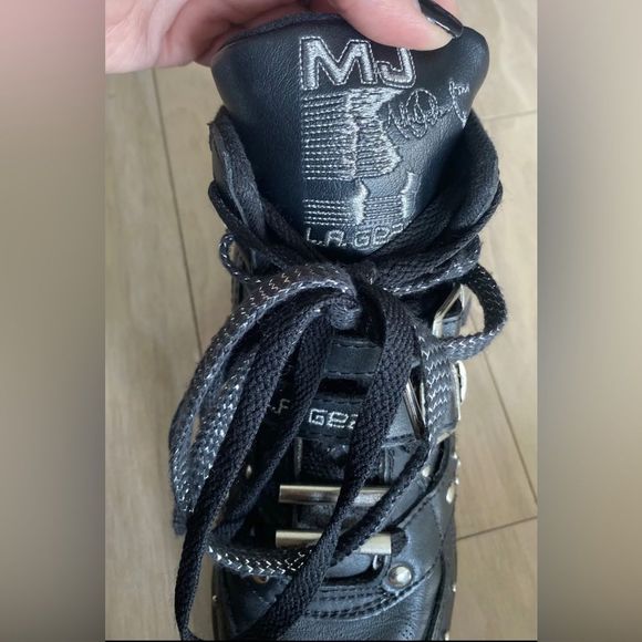 90s BLACK L.A. Gear Michael Jackson BILLIE JEAN Sneakers Women's Size US 7 1/2 - Picture 2 of 9